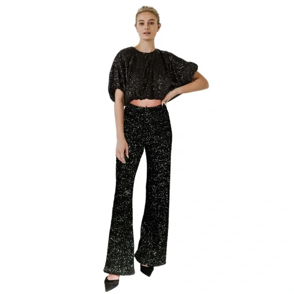 🎩 Endless Rose sequin black pants 🔥 - Picture 8 of 9
